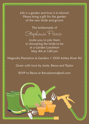 Hose Border Garden Shower RSVP Cards