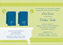 Linen Shower Lime Bathroom Invitations