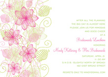 Modern Floral Pink Invitations