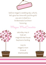 Fancy Modern Pink Topiaries Invitation