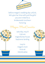 Medium Blue Topiaries Invitation