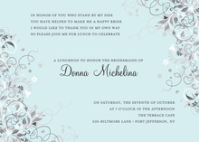 Floral Corners Blue Bridal Invitations