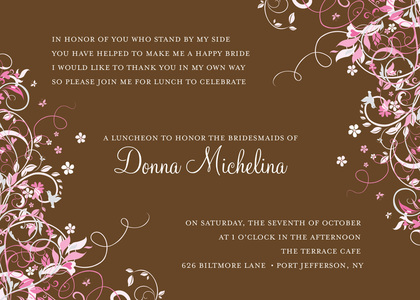 Floral Corners Yellow Bridal Shower Invitations