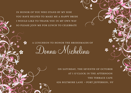 Floral Corners Blue Bridal Invitations