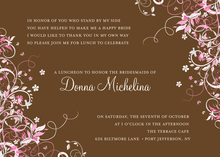 Floral Corners Chocolate Pink Invitations