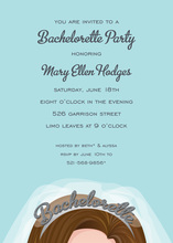 Brunette Bachelorette In Leopard Invitations