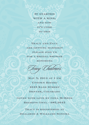 Filigree Dress Chalkboard Invitation