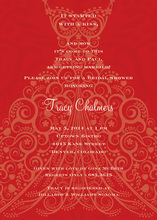 Red Bridesmaid Holiday Damask Invitations