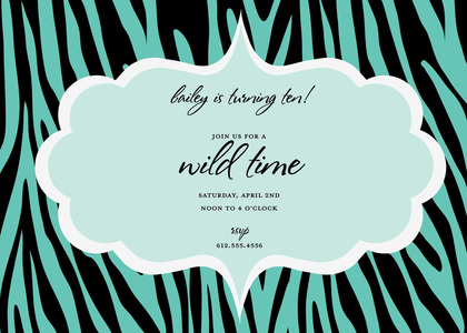 Dream Of Pink Black Zebra Invitation