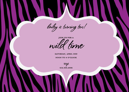 Dream Of Pink Black Zebra Invitation