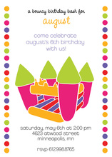 Bright Stripes Bounce House Chalkboard Invitations