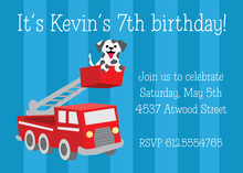 Dalmatian Classic Fire Truck Invitations