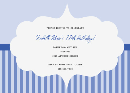 Pink Stripes Frame Cloud Invitation