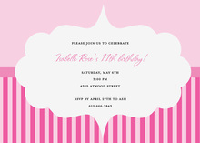 Pink Stripes Frame Cloud Invitation