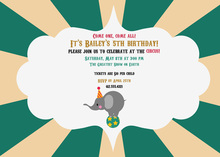 Adorable White Elephant Birthday Invitations