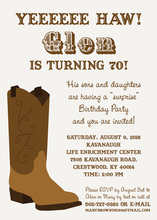 Cowboy Boots Pink Frame Invitation