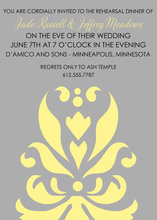 Beautiful Yellow Damask Party Shower Invitations