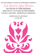 Exquisite Large Pink Damask Wedding Invitations