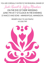 Mirrored Pink Hearts Modern Flourish Invitations