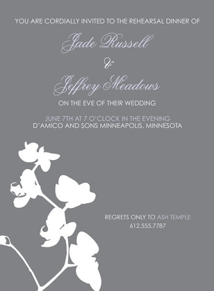 White Floral Silhouette Majestic Wash Invitations