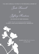 White Floral Silhouette In Grey Wedding Invitations