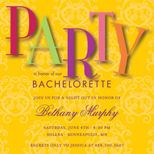 Bachelorette Party Yellow Pattern Invitations