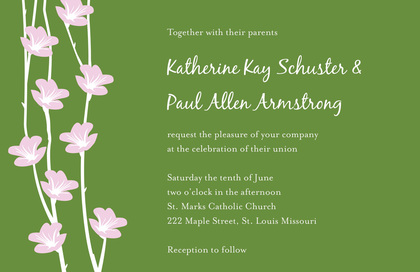 Floral String Green RSVP Cards