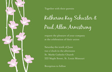 Exquisite Pink Floral String In Green Invitations
