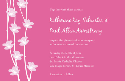 Floral String Pink RSVP Cards