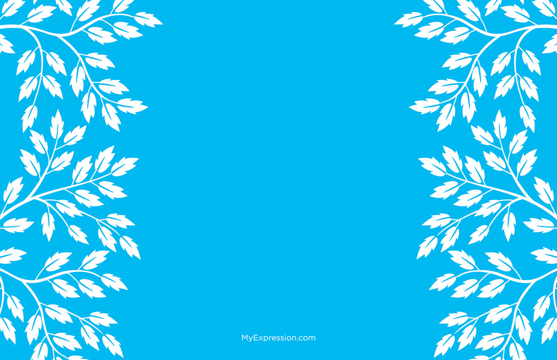 Silhouette Breeze Leaves Blue Background Invites