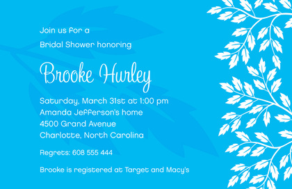 Silhouette Breeze Leaves Modern Purple Invitations