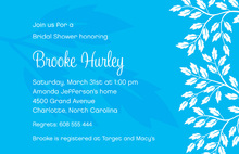 Monogram Blue White Floral Invitations