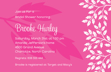 White Breeze Leaves In Pink Background Invitations