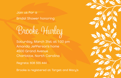 Silhouette Breeze Leaves Modern Purple Invitations