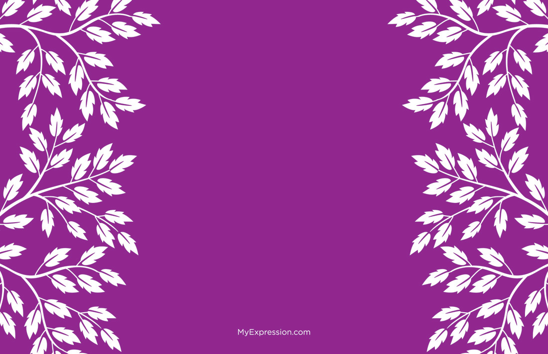Silhouette Breeze Leaves Modern Purple Invitations
