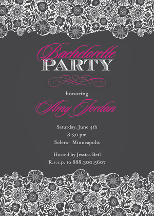 Distinguish Purple Patterned Party Invitations
