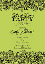 Playful Green Unique Patterned Party Invitations