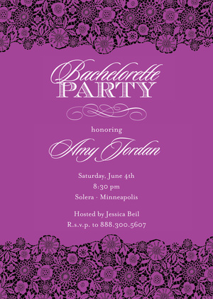 Formal Grey Classic Patterned Party Invitations
