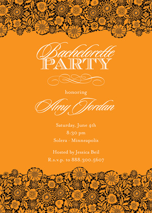 Exquisite Black Classic Patterned Party Invitations