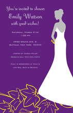 Silhouette Bride Wonderful Flowers Bridal Invitations