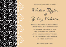 Cream Patterned Flourish Invitations