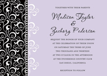 Lavender Patterned Flourish Wedding Invitations