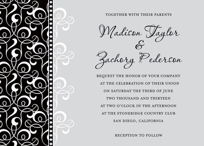 Lavender Patterned Flourish Wedding Invitations