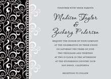 Grey Patterned Flourish Formal Wedding Invitations