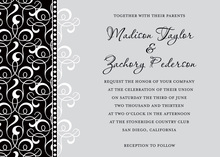 Elegant Vine Frame Silver Square Wedding Invitations