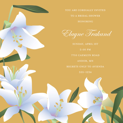 Velvet Lilies Square Blue Wedding Invitations