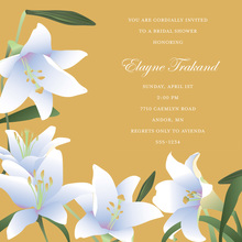 Modern Lilies Square Gold Wedding Invitations