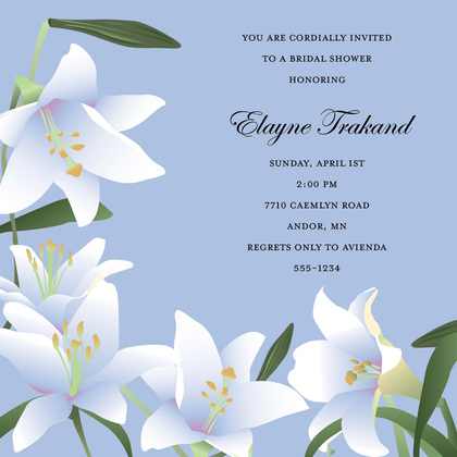 Blue Spring Lilies RSVP Cards