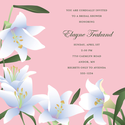 Feminine Spring Lilies RSVP Cards