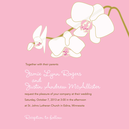 Blooming Orchid Charcoal Bridal Shower Invitations